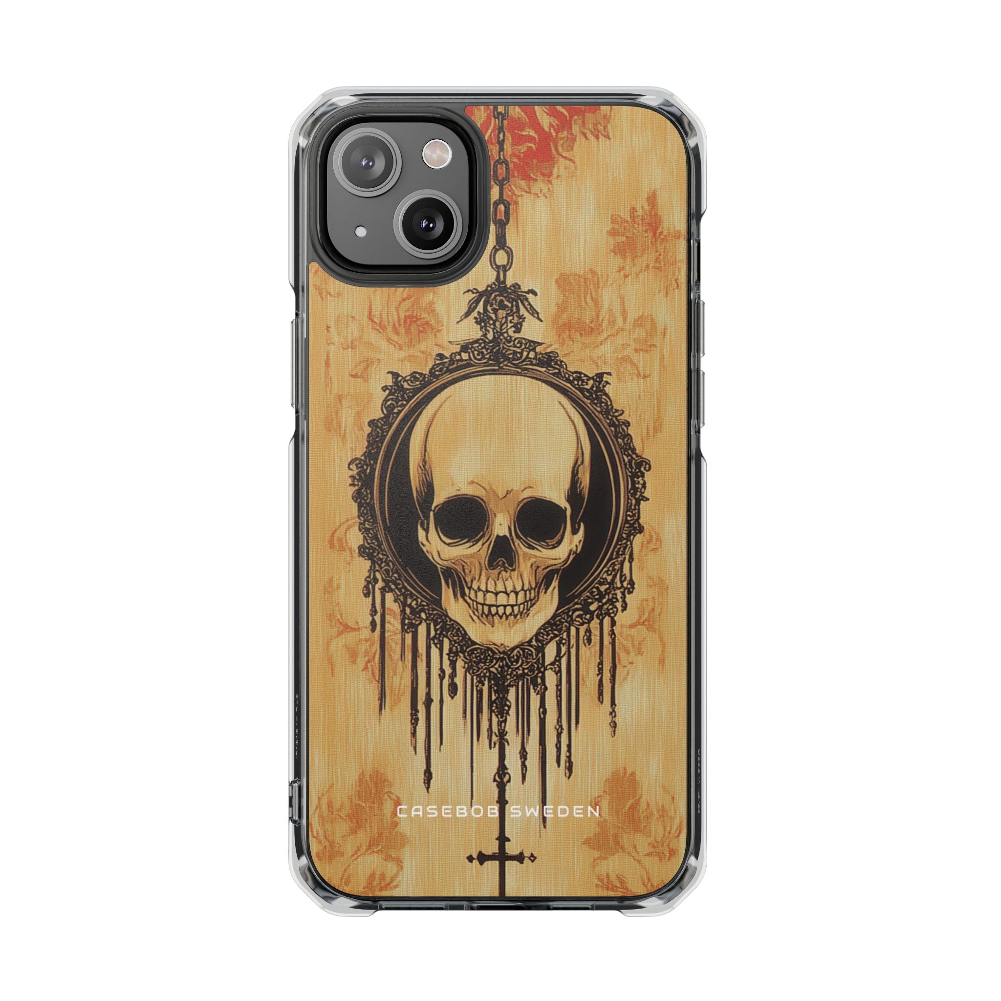 Gothic Skull Elegance iPhone 14 - Transparente, stoßfeste Handyhülle