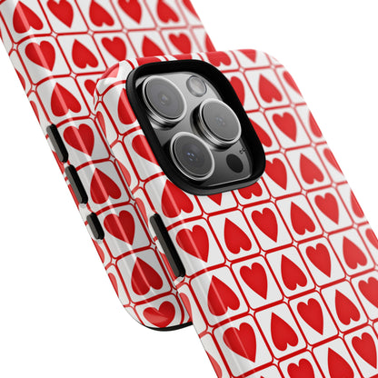 Hearts In Squares - iPhone Case