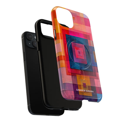 Vibrant Geometry - Tough + MagSafe® iPhone 15 Phone Case