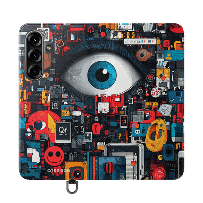 Blue Gaze Mosaic - Samsung S25+ Case - Wallet