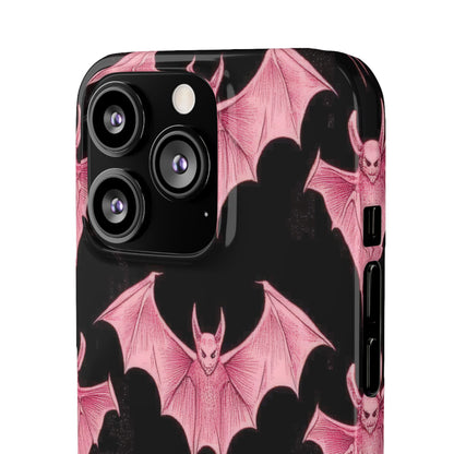 Gothic Pink Bats Aflame iPhone 13 - Slim Phone Case