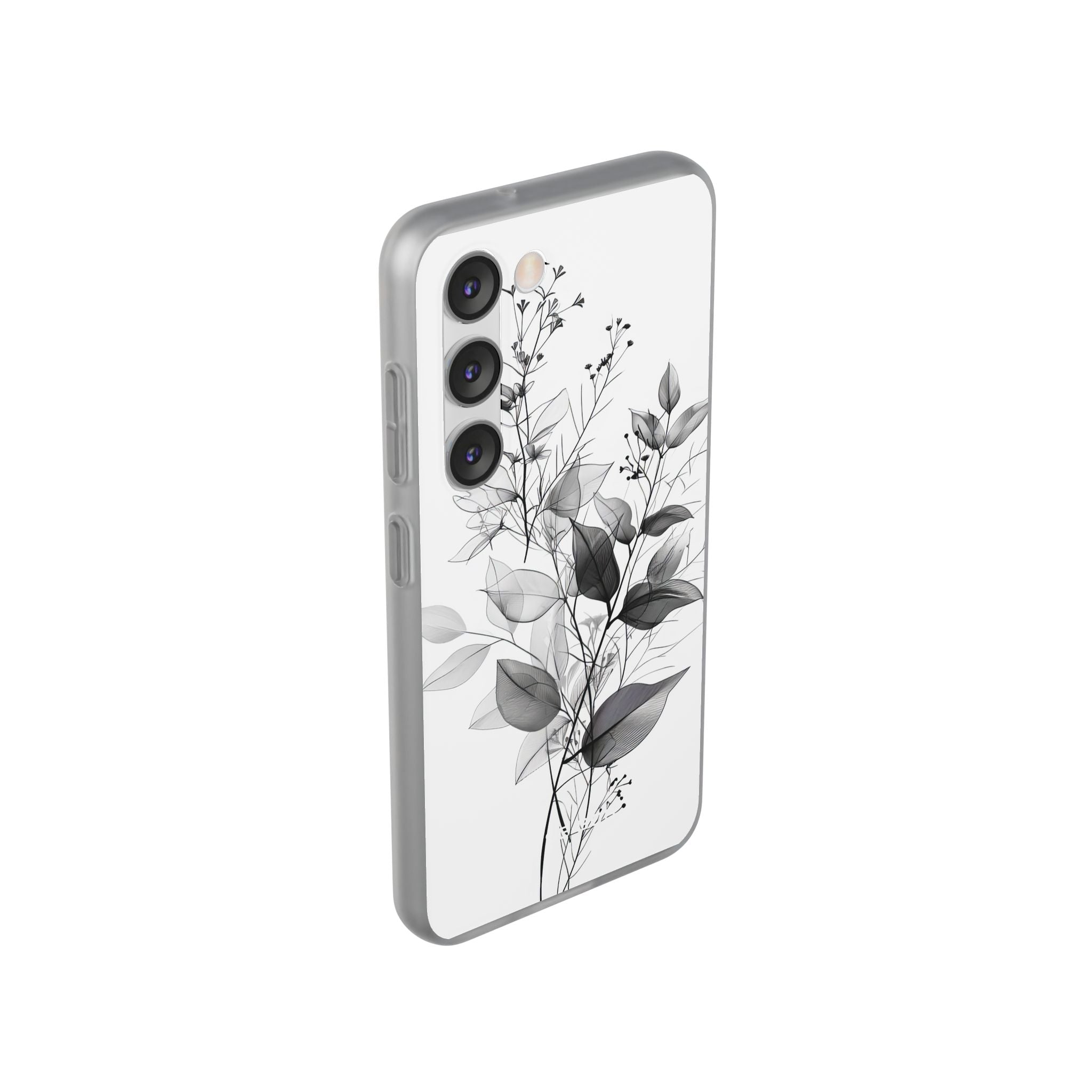 Veined Leaves Gray Samsung S23 Case - Soft