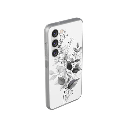 Veined Leaves Gray Samsung S23 Case - Soft