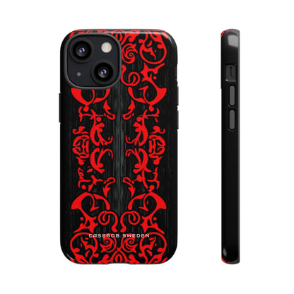 Gothic Crimson Symmetry iPhone 13 - Tough Phone Case