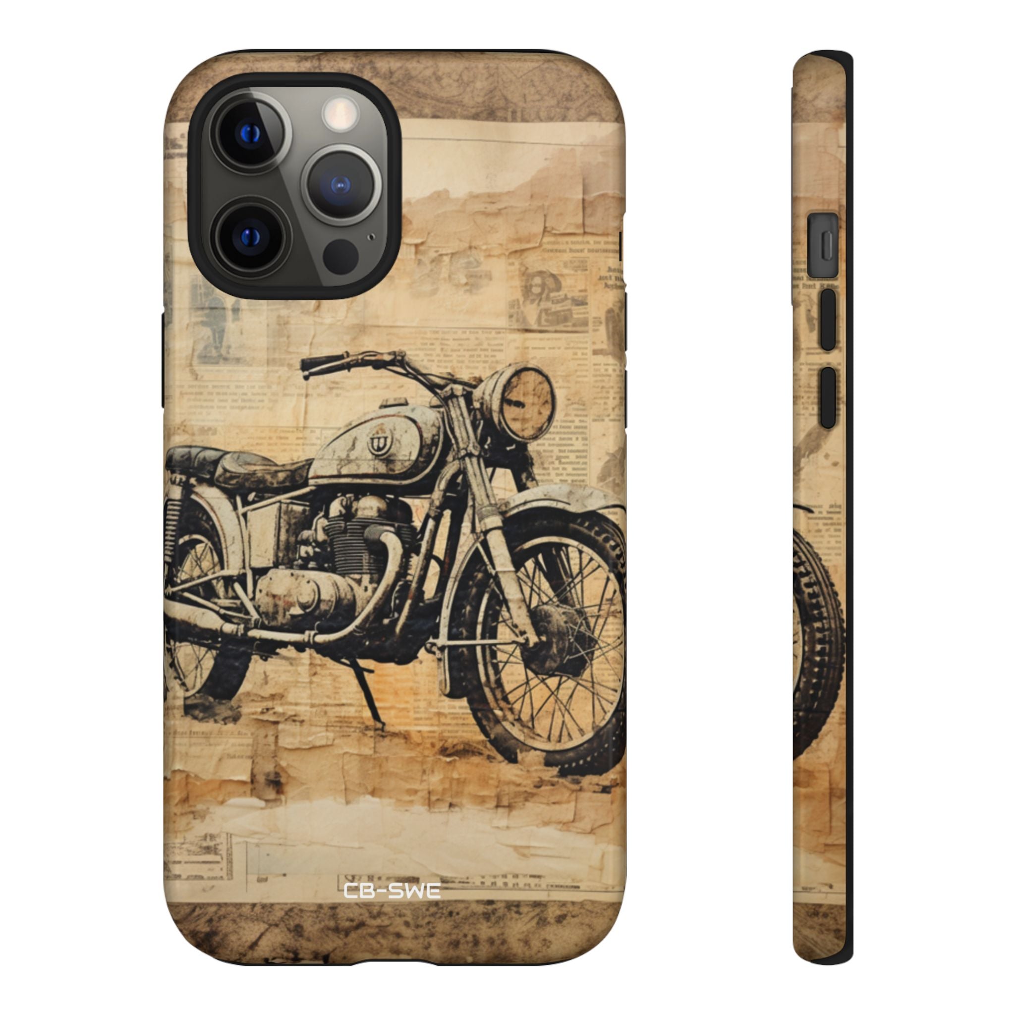 Vintage Motorcycle Collage - iPhone Case