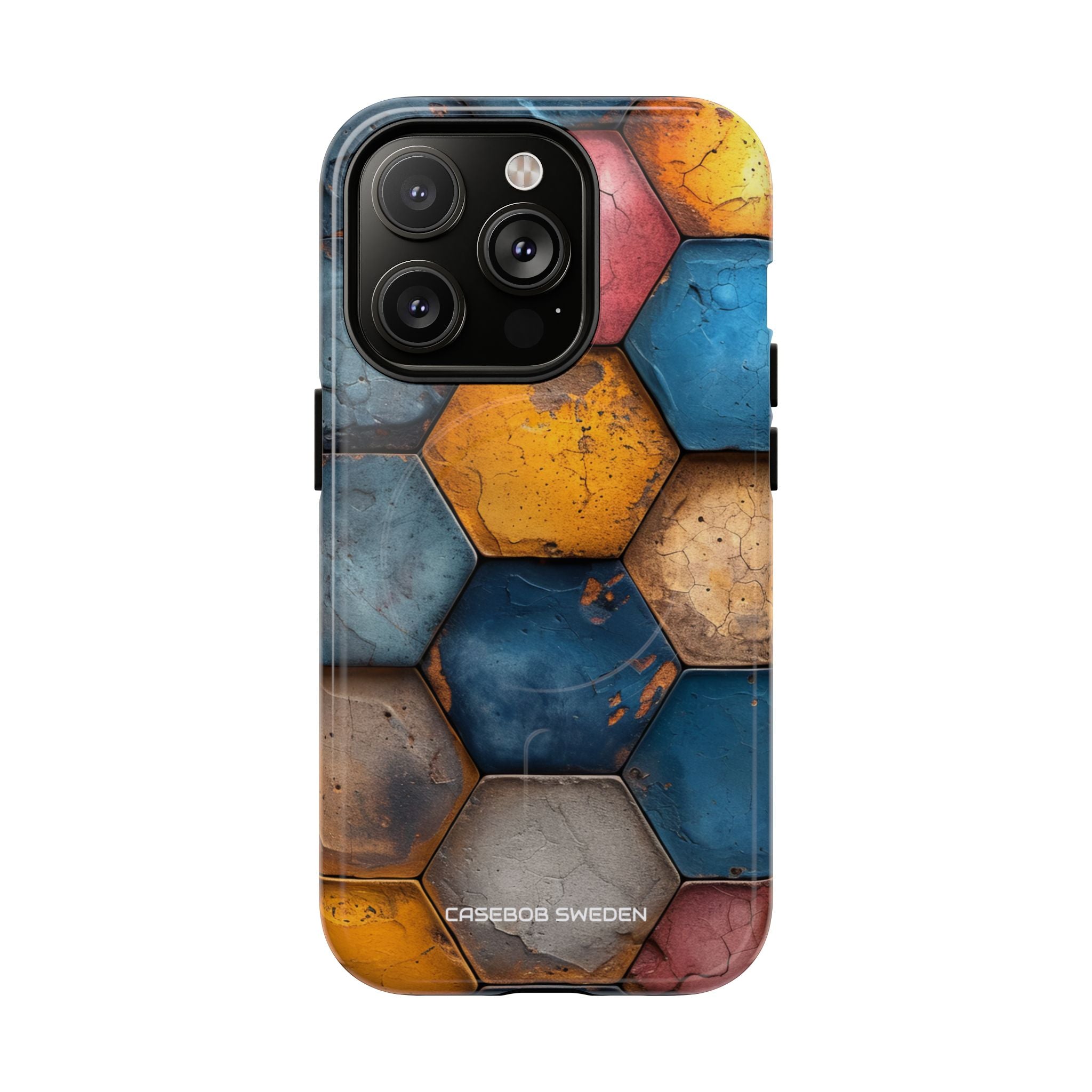 Rustic Geometric Tiles - Tough + MagSafe® iPhone 14 Phone Case