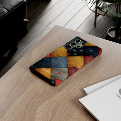 Blue Red Patchwork - Tough Samsung S23 Phone Case