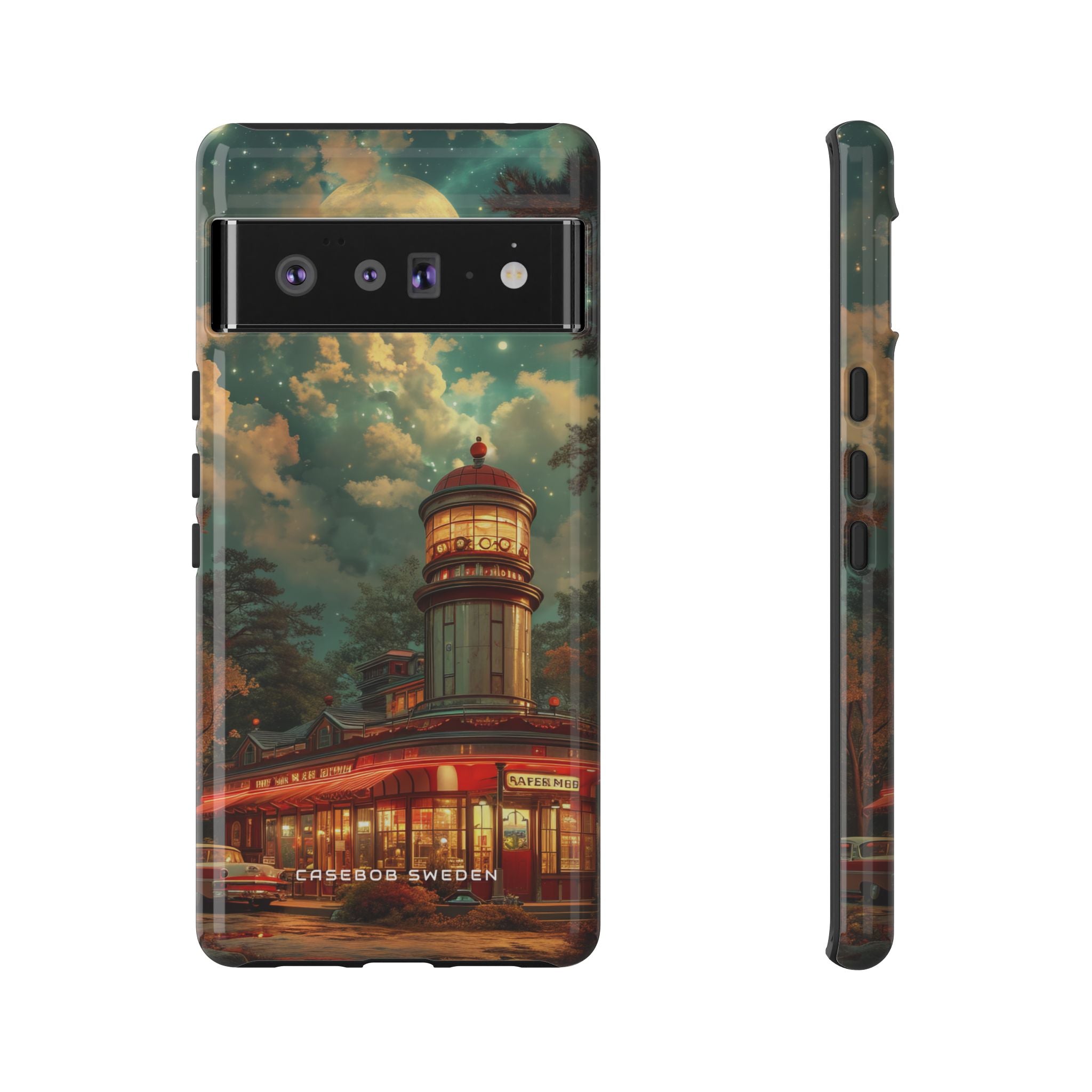 Vintage Moonlit Diner Fantasy Google Pixel 6 - Tough Phone Case