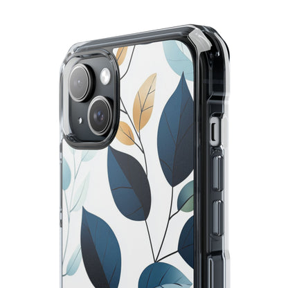 Navy Leaf Veins iPhone 15 Plus Case - Impact