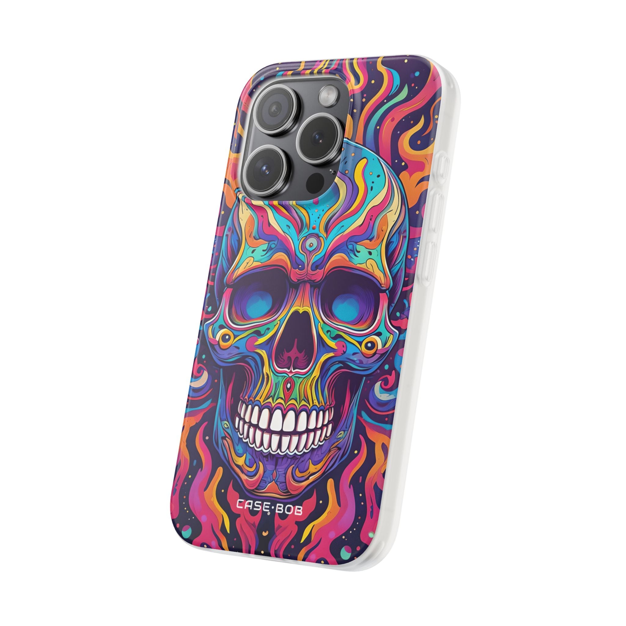 Flaming Skull iPhone 15 Pro Case - Soft