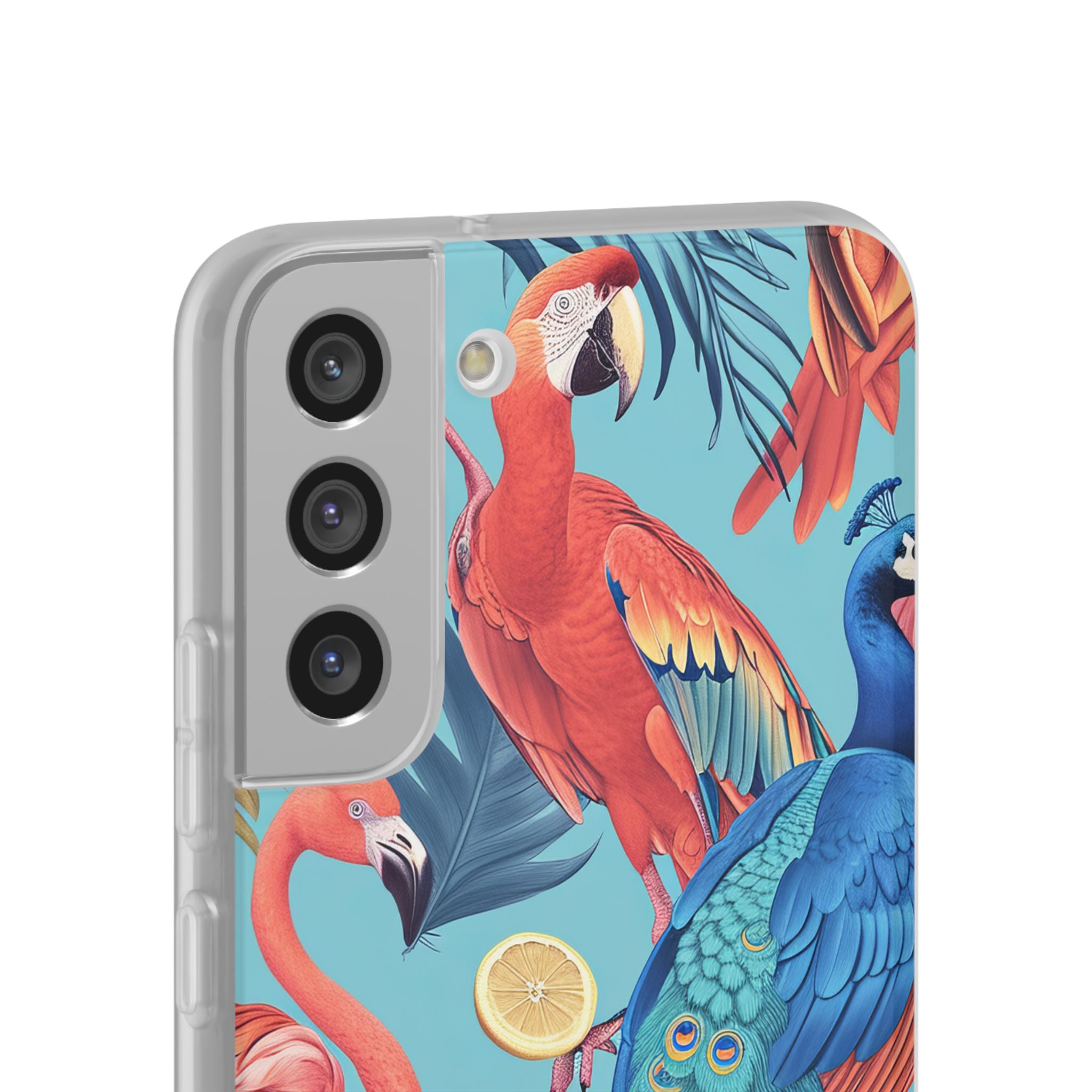 Tropical Flamingo Bliss - Flexi Samsung S22 Phone Case