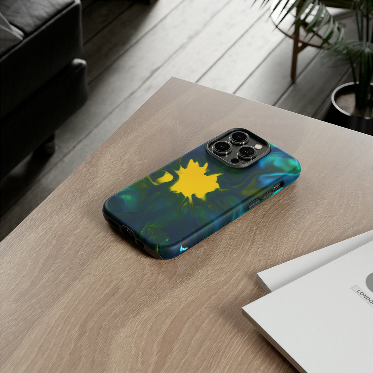 Yellow Spot Ink Art - Protective Phone Case