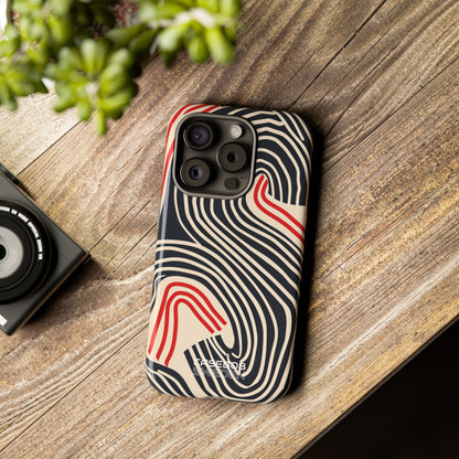 Wavy Red Flow iPhone 15 - Tough