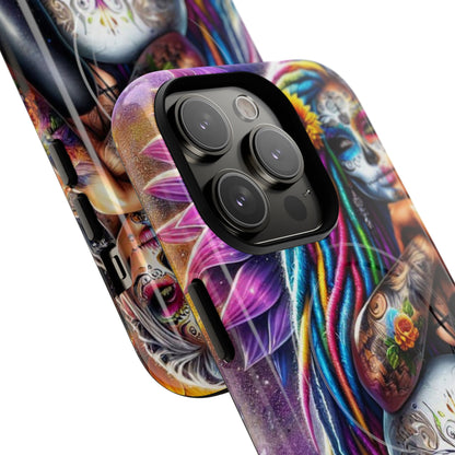 Sunflower Skull Glow iPhone 14 Pro Case - Tough+