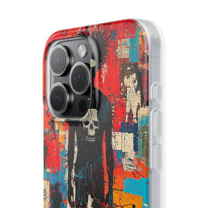 Spiky Skull Silhouette iPhone 15 Pro Max Case - Soft