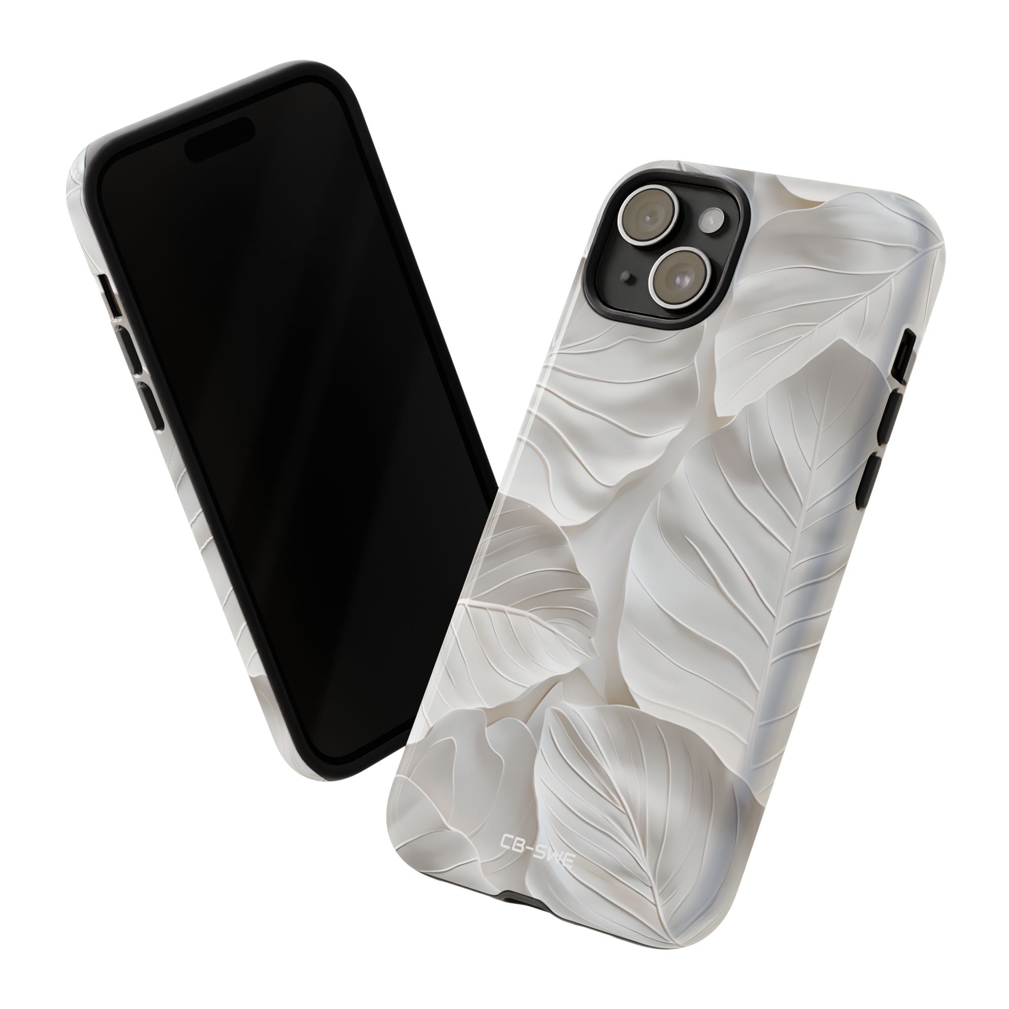Elegant Leaf Relief - iPhone Case