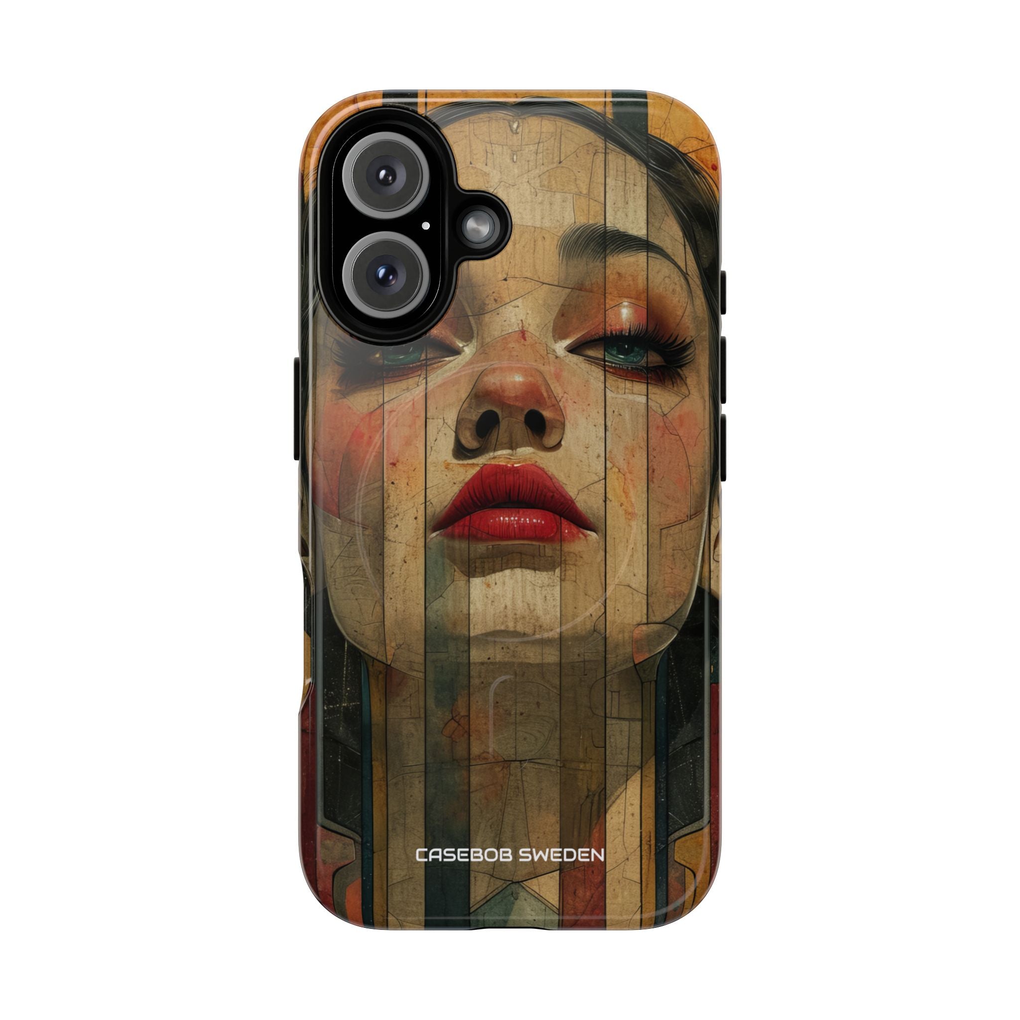 Bold Art Deco Portrait - Tough + MagSafe® iPhone 16 Phone Case