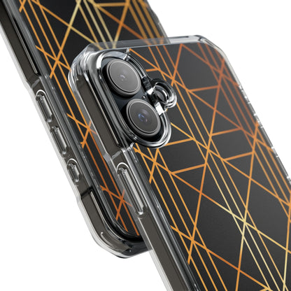 Golden Geometric Elegance iPhone 16 - Impact Clear+