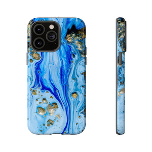 Blue Ice Ink Art iPhone Case (Protective) iPhone 14 Pro Max Glossy Phone Case