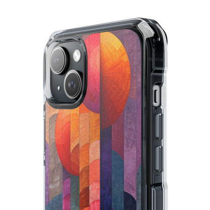 Purple Orange Abstract - Clear Impact iPhone 15 Phone Case