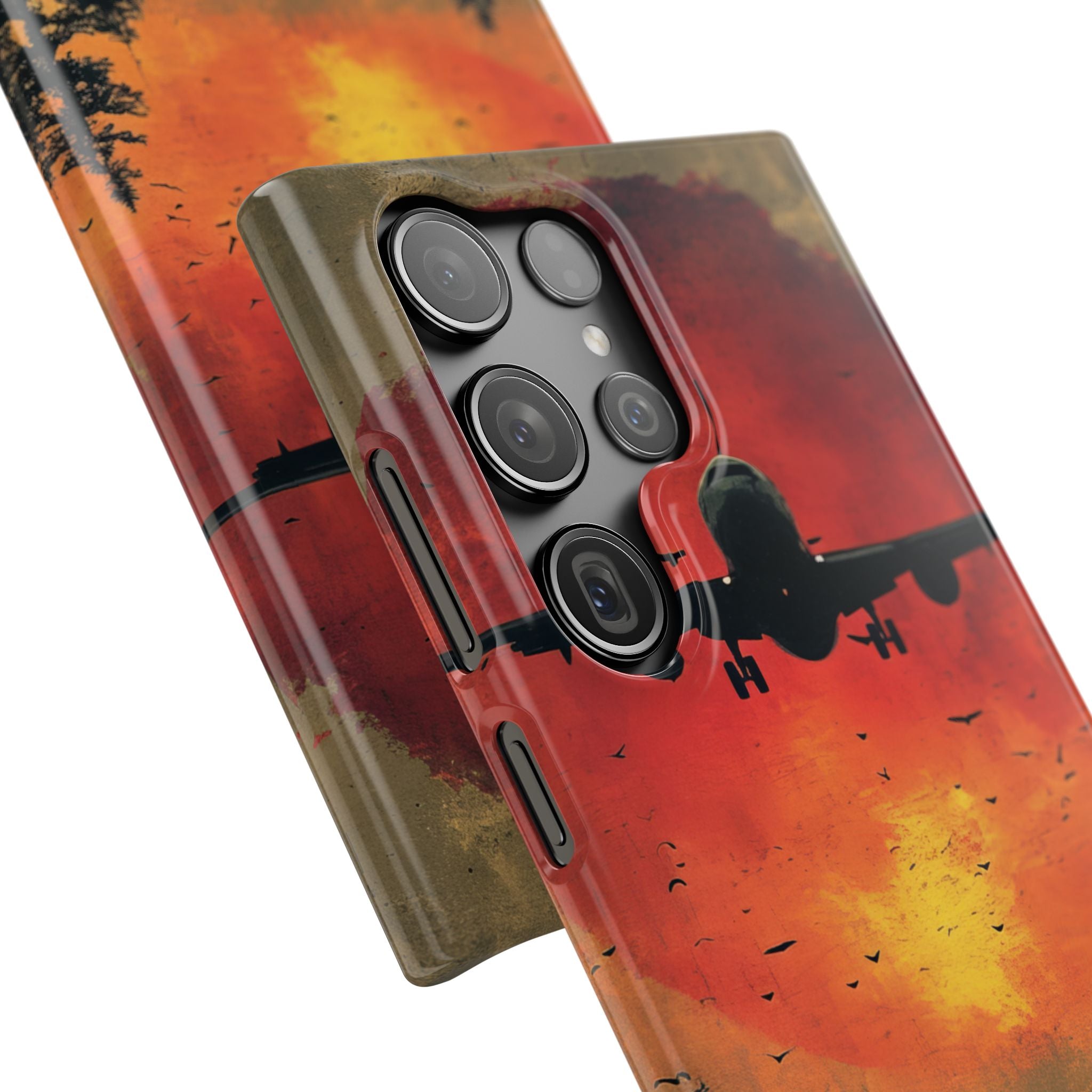 Vintage Sunset Airplane Silhouette Samsung S23 - Slim Phone Case