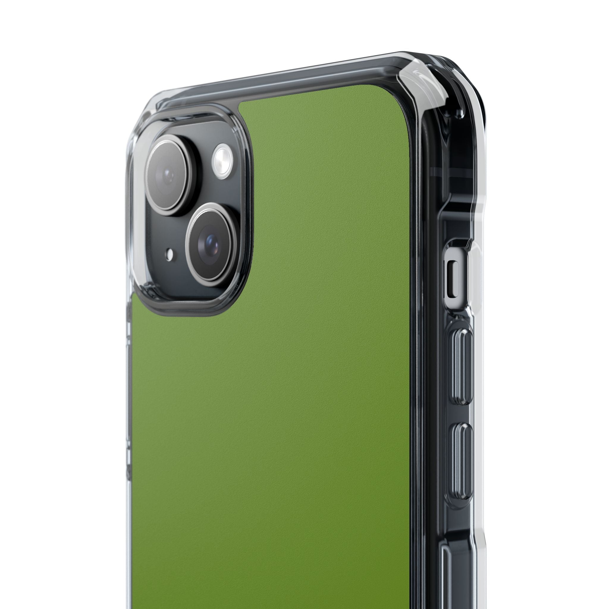 Olive Green - Clear Impact iPhone 15 Phone Case