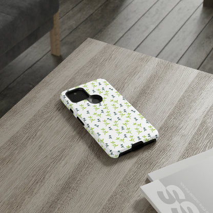 White Flower Pattern - Protective Phone Case