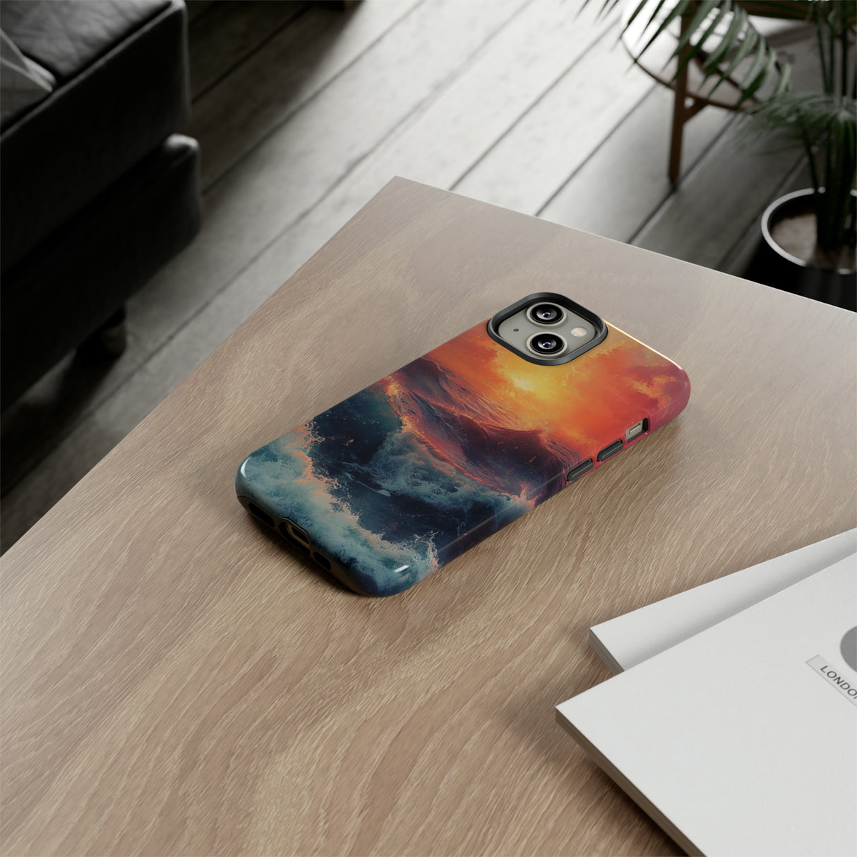 Pastel Waves at Sundown - Protective Phone Case