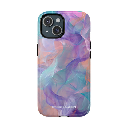 Dreamy Teal Flow - Tough + MagSafe® iPhone 15 Phone Case