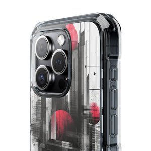 Cyber Gridscape - Phone Case for iPhone (Clear Impact - Magnetic)