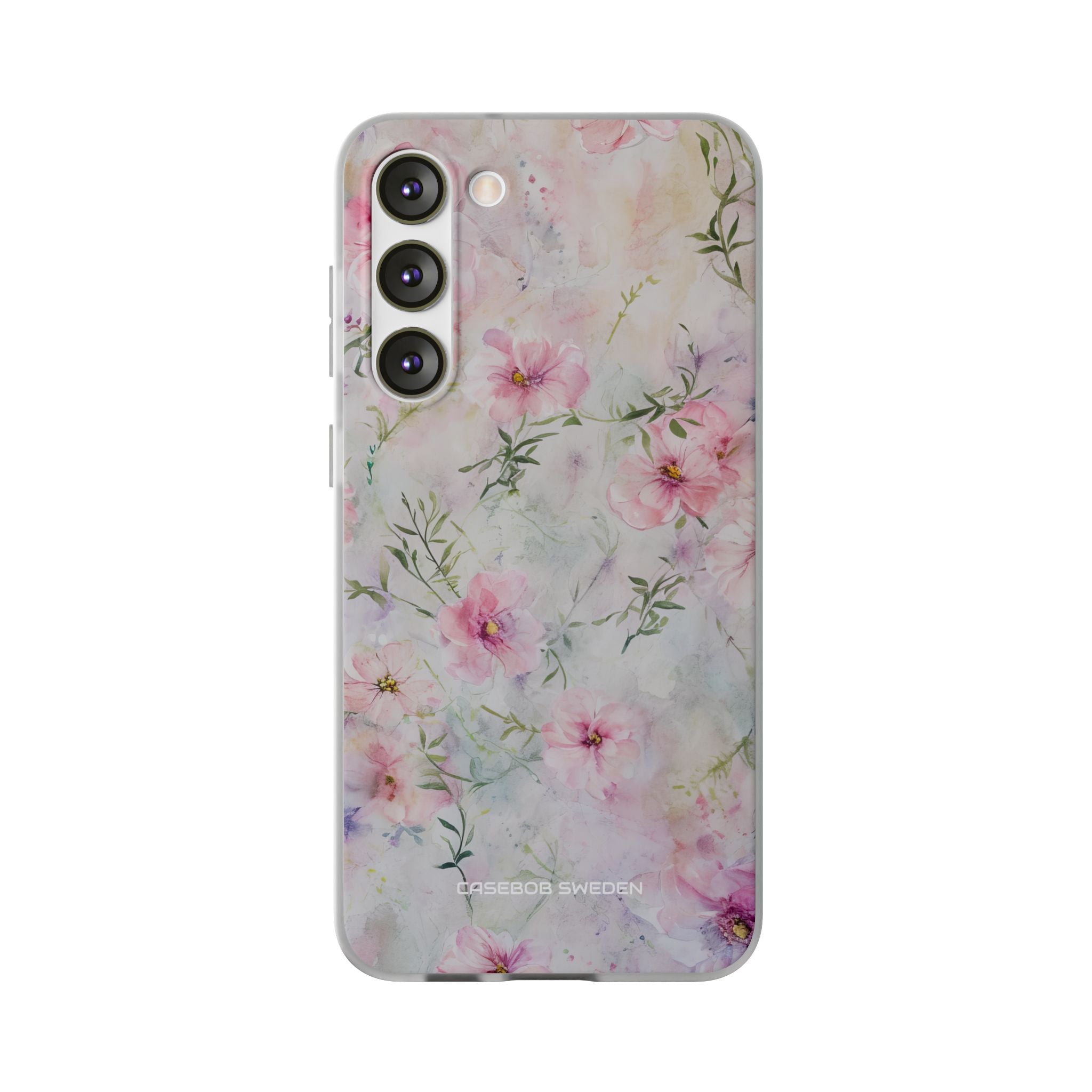 Pink Floral Watercolor Decor - Flexi Samsung S23 Phone Case