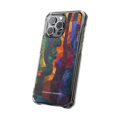 Harmonized Faces and Nature Fusion iPhone 15 - Clear Impact Phone Case