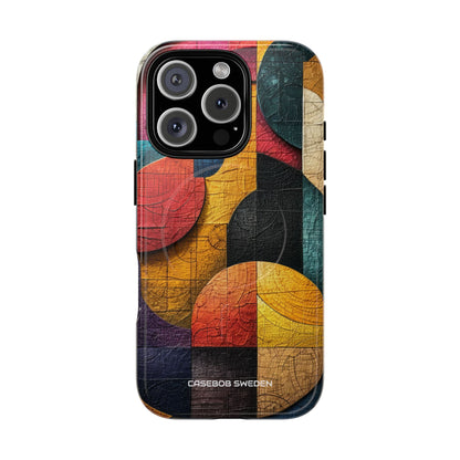 Vibrant Geometric Art - Tough + MagSafe® iPhone 16 Phone Case