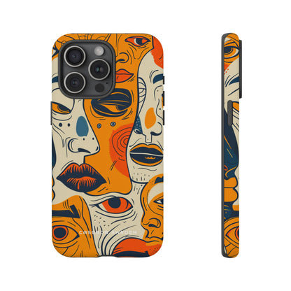 Gradient Face Mosaic iPhone 15 - Tough Phone Case