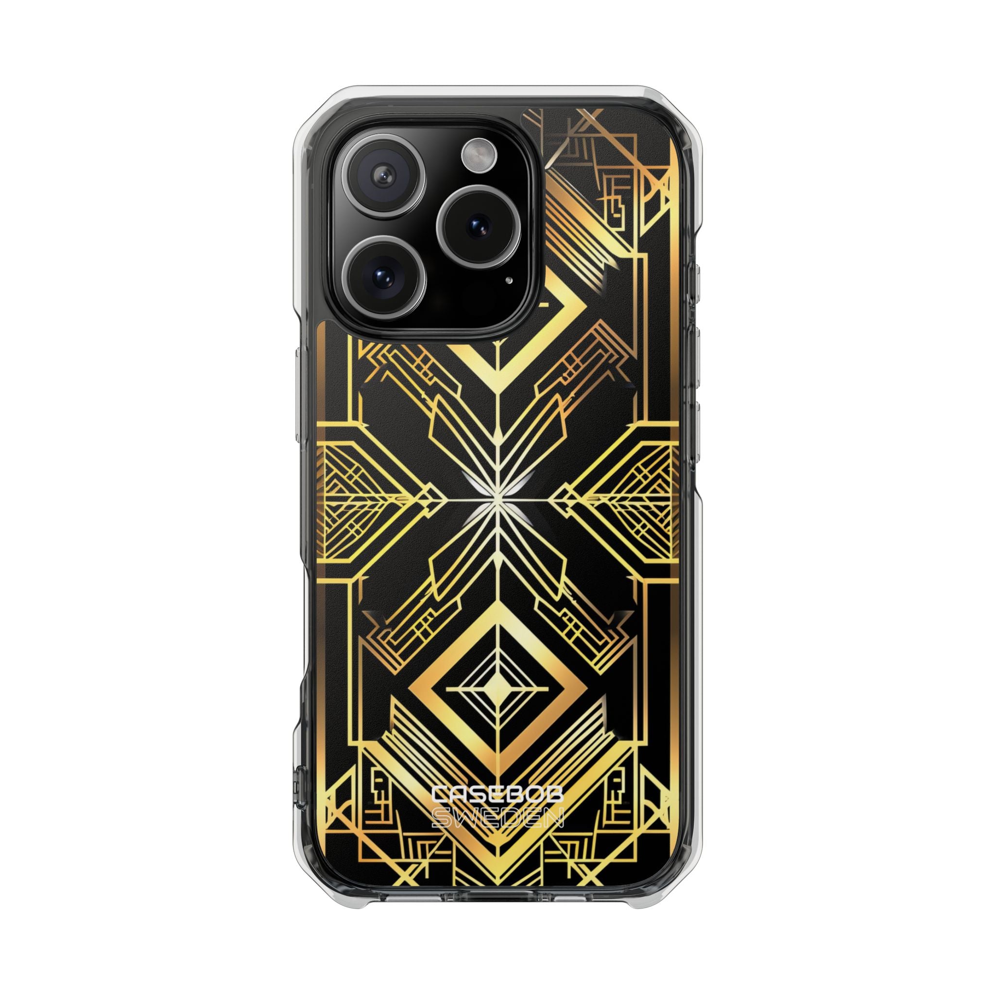 Golden Geometric Symphony iPhone 16 - Impact Clear+