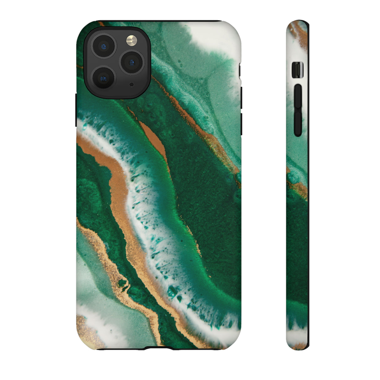 Green & Gold Epoxy - Protective Phone Case