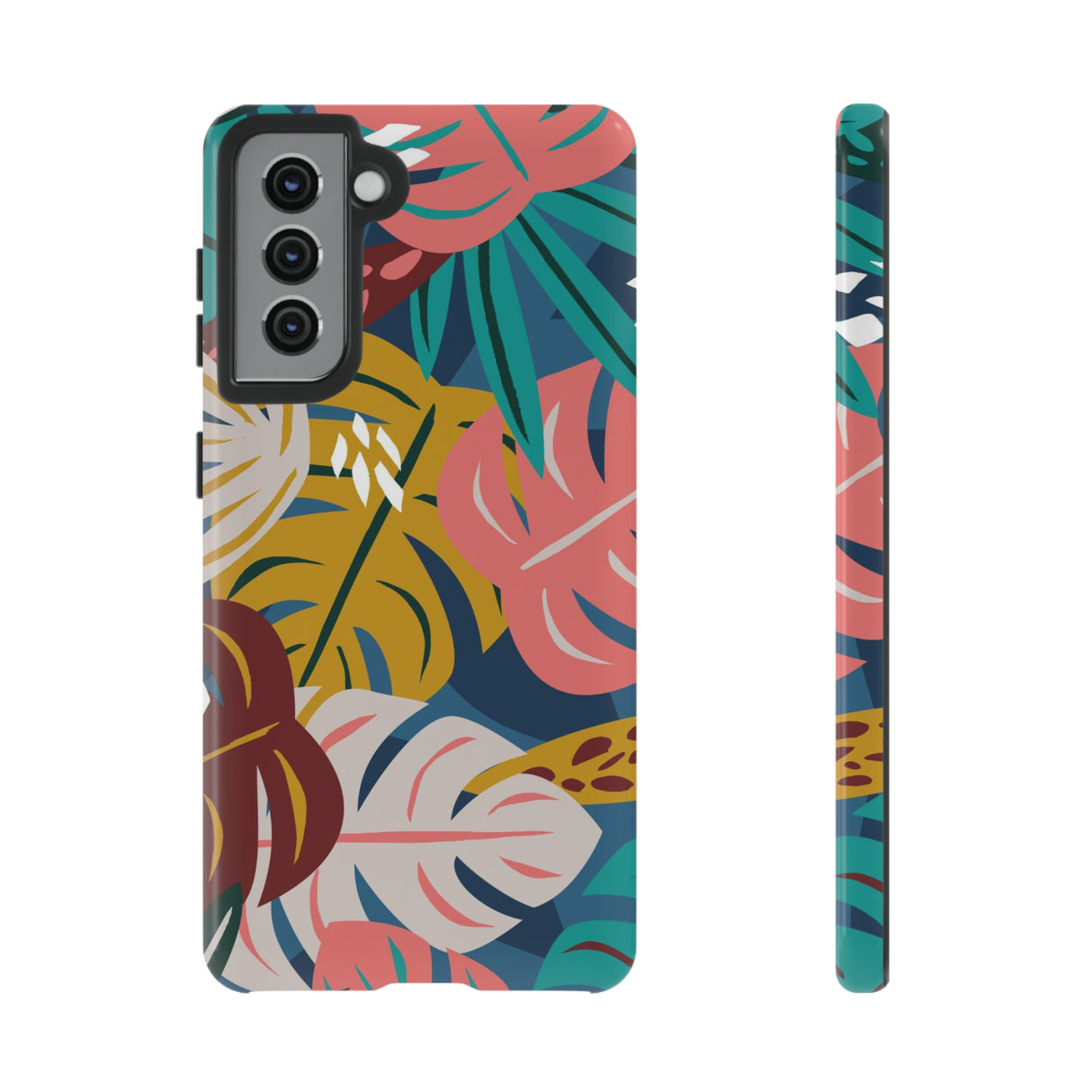 Tropical Leaf Mono - Protective Phone Case