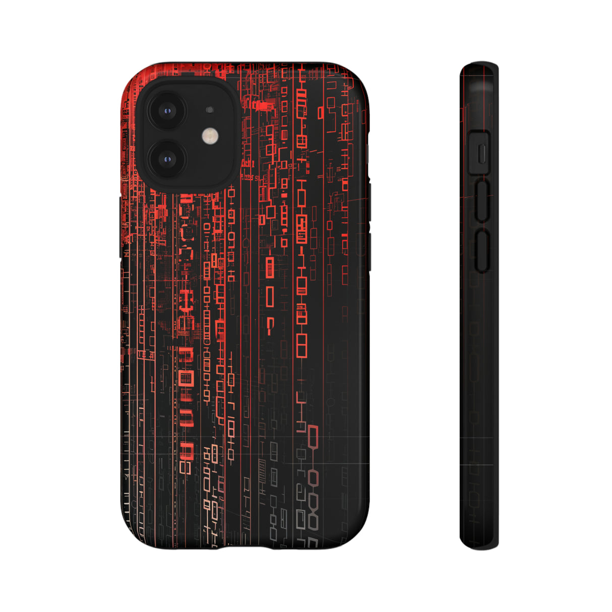 Digital Shield: Red Gradient - Protective Phone Case