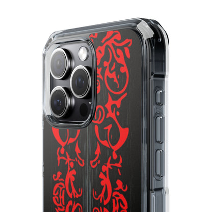 Gothic Crimson Symmetry iPhone 15 - Clear Impact Phone Case