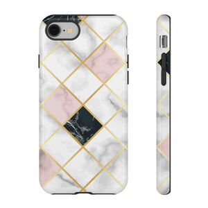 Pink Marble Geometric iPhone Case (Protective) iPhone 8 Glossy Phone Case