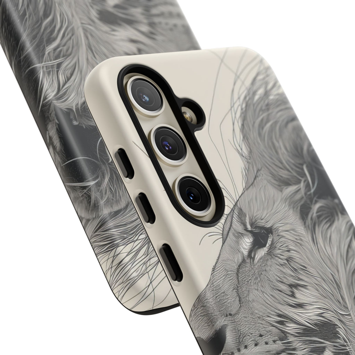 Majestic Lion: Grayscale Elegance - For Samsung S24