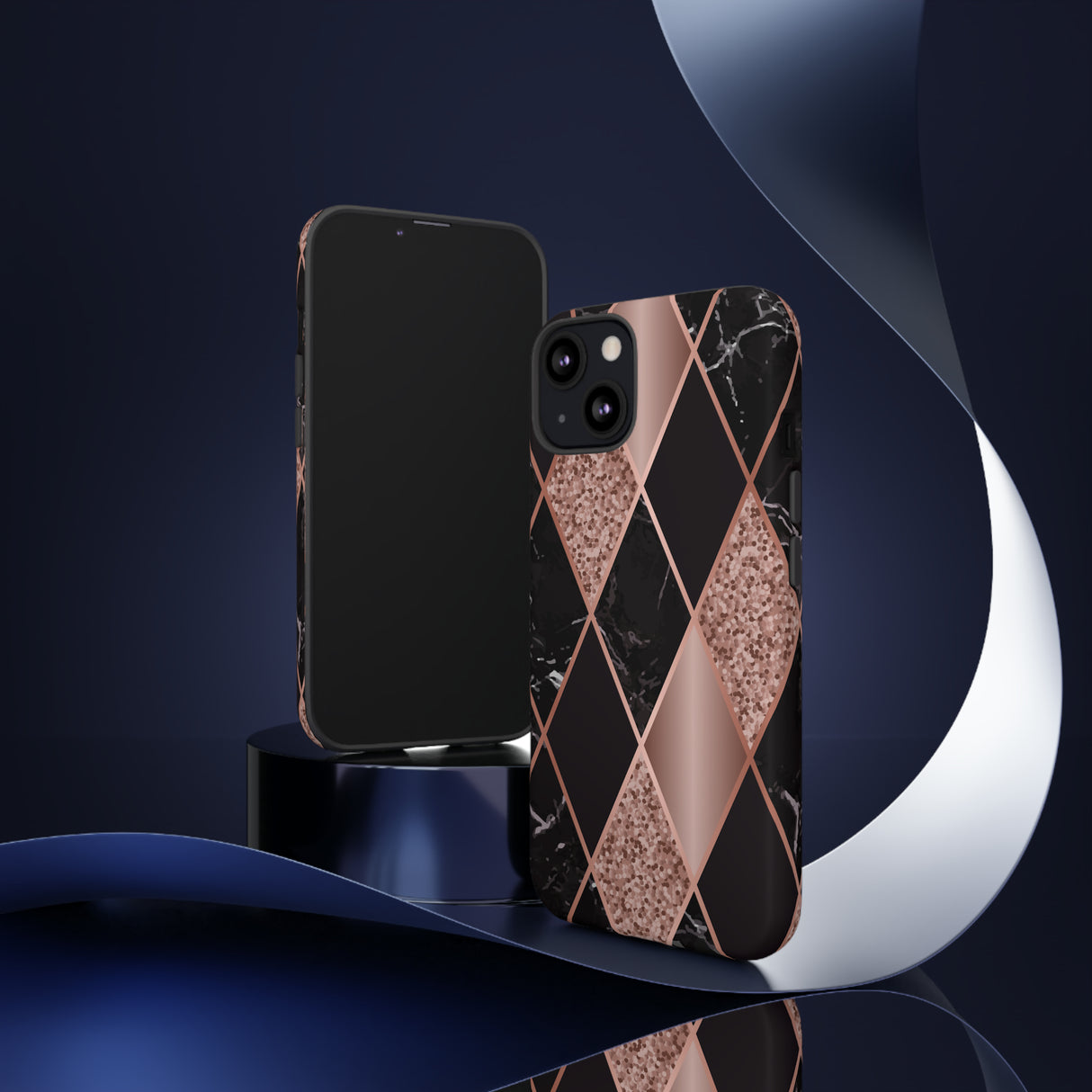 Pink Black Geometric - Protective Phone Case