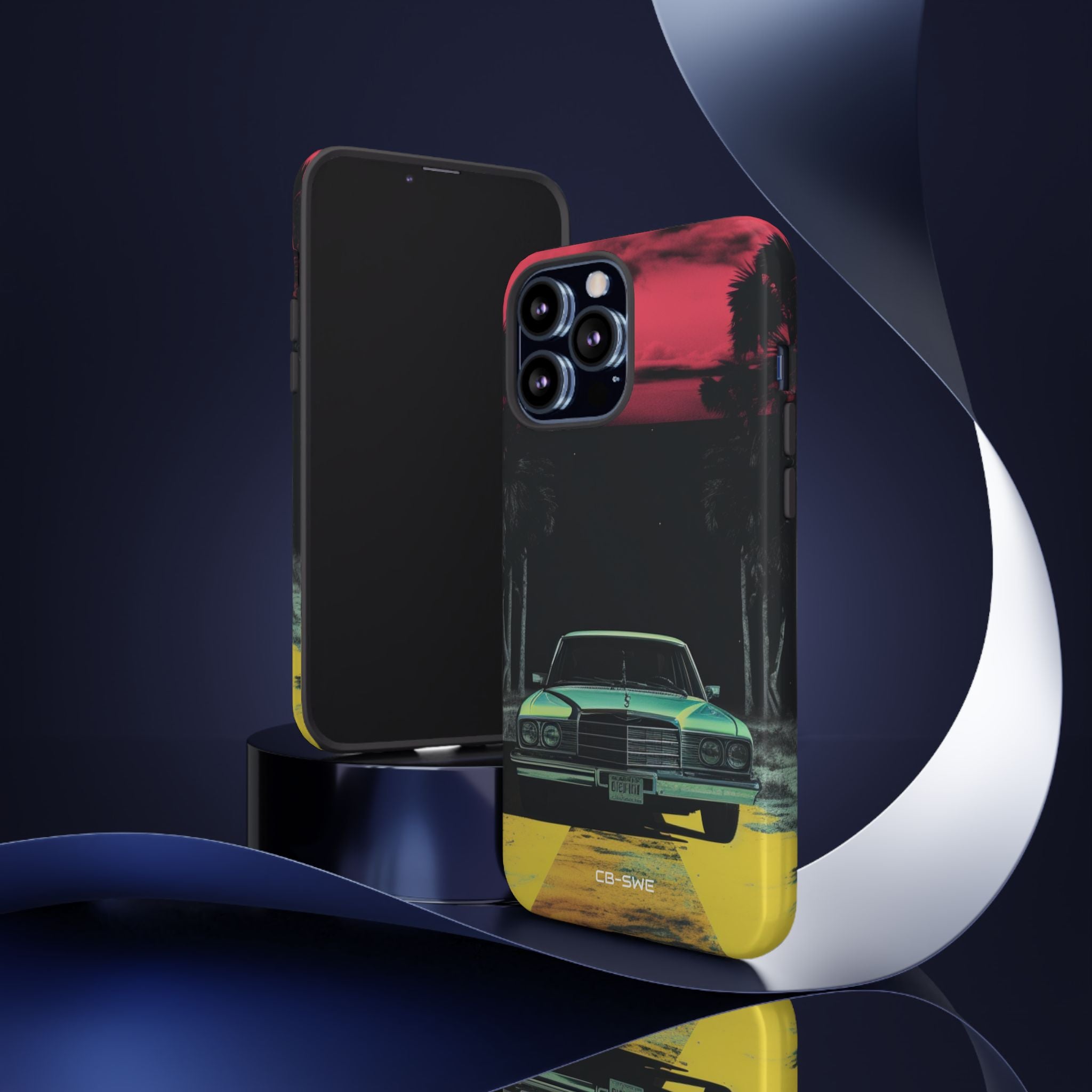 Retro Futuristic Nightscape - iPhone Case