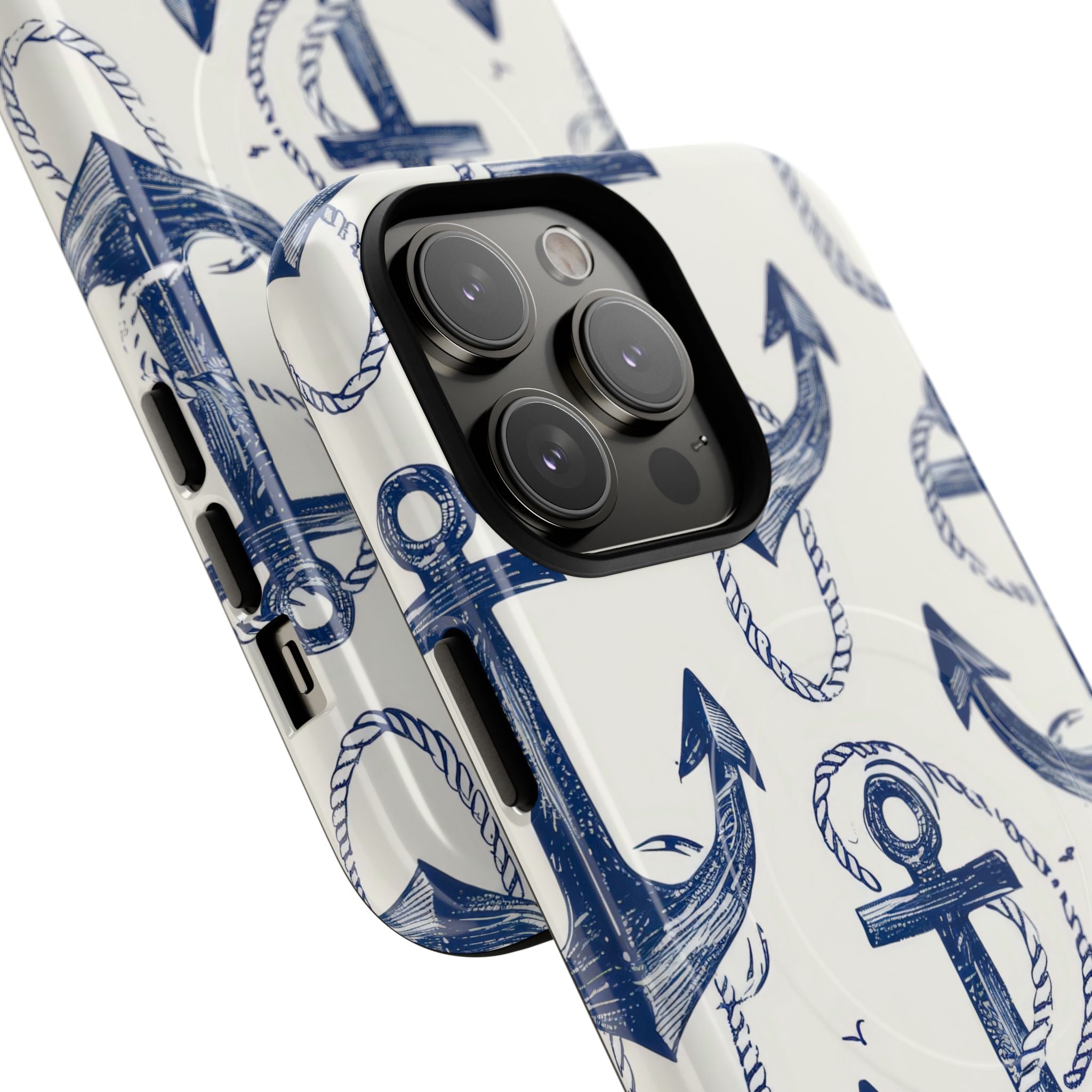 Navy Anchor Loop iPhone 14 Pro Max Case - Tough+