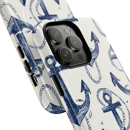 Navy Anchor Loop iPhone 14 Pro Max Case - Tough+