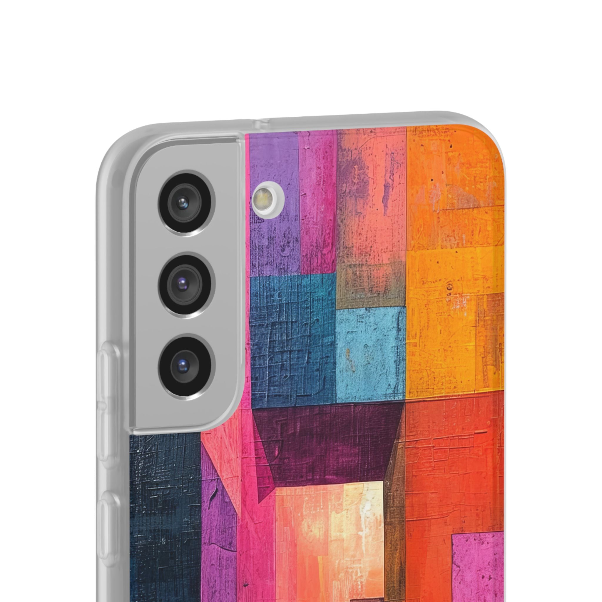 Pink Orange Geometry - Flexi Samsung S22 Phone Case