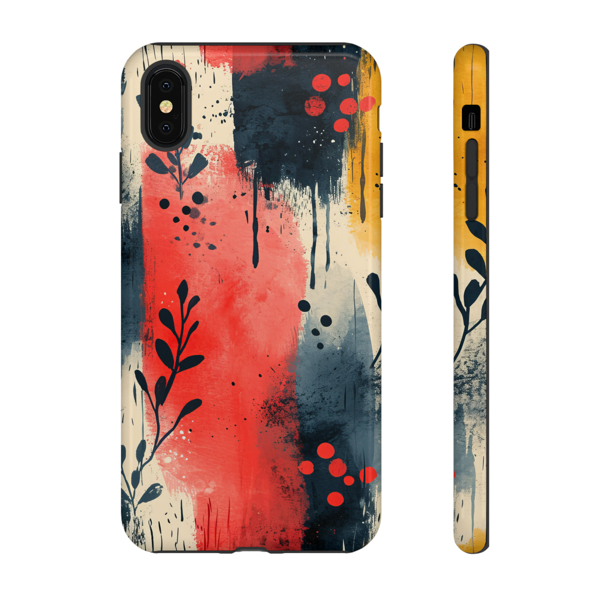 Scandinavian Leafy Brushstrokes - Protective Phone Case