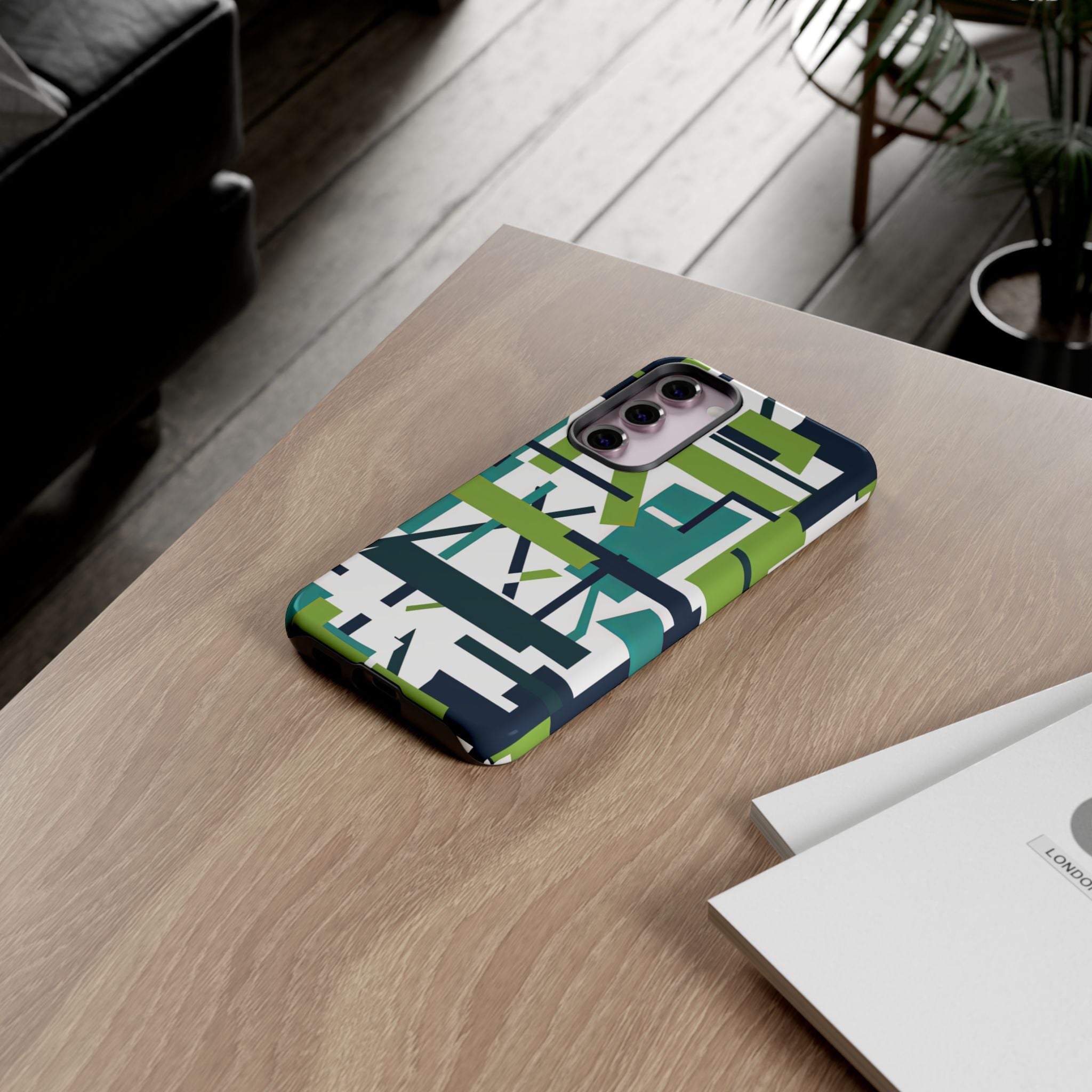 Green Geometry Glide Samsung S23 - Tough Phone Case