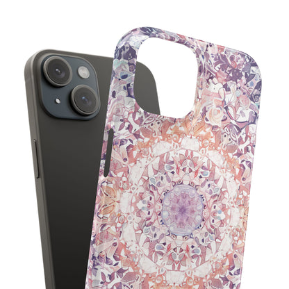 Purple Pink Mandala - Slim iPhone 15 Phone Case