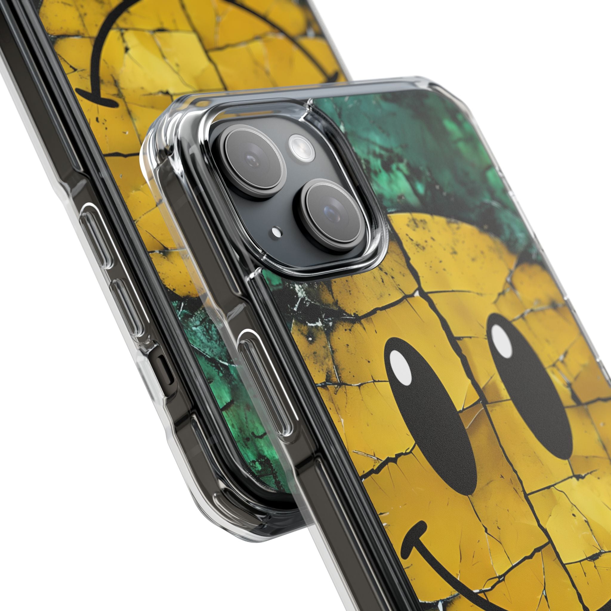 Cracked Smiley iPhone 15 Plus Case - Impact